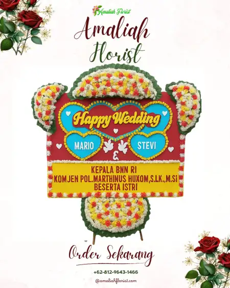 Papan Bunga Pernikahan Sendana